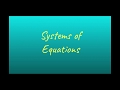 Exploring Systems of Equations