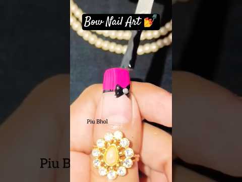 Bow NailArt Design ??? Nail Extension #nailart #nailextension #shortsfeed #trending #shorts #viral