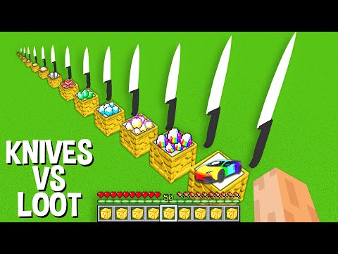 What is INSIDE these LOOT BOXES In Minecraft ? 1000 KNIVES  !