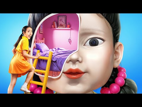 Construímos uma BONECA GIGANTE do Squid Game para Gêmeos! / Fui Adotado pelas BONECAS do Squid Game!