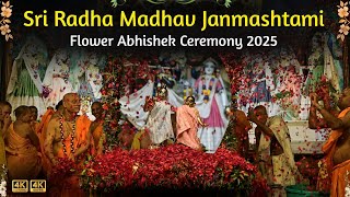 Sri Radha Madhav Janmashtami Flower Abhishek Ceremony 2025 | 4K | in Sri Dham Mayapur