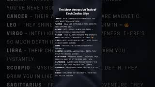 The Most Attractive Trait of Each Zodiac Sign #astrology #zodiac
