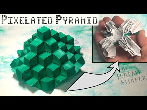 Pixelated Pyramid 🟩 Collapsible 🟩 Pure Origami