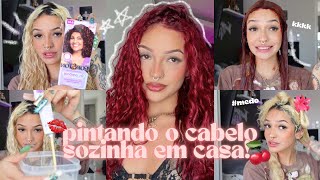 PINTEI O CABELO SOZINHA EM CASA😱🍒 *vermelho cereja*