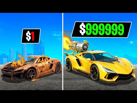 $1 to $1,000,000 SUPERCAR in GTA!