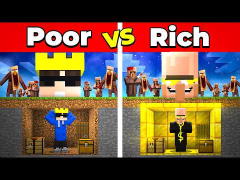 Poor vs Rich Scary Villager Apocalypse Bunker Battle in Minecraft