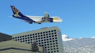 Airplane Extreme Low Flying Through Buildings Before Landing At Innsbruck int Airport, msfs 2020