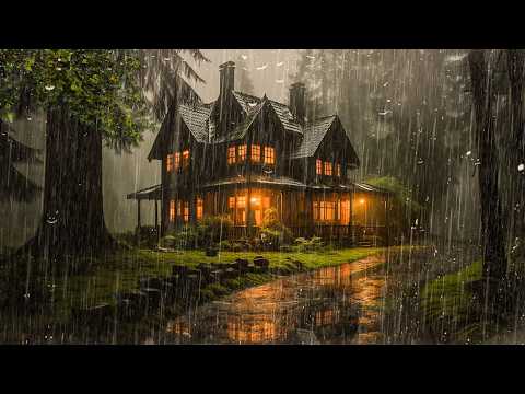HEAVY RAIN on Roof for Deep Sleep & Insomnia Relief | Rain Sounds for Sleeping - for Relax, Study