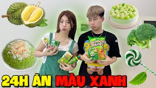 Thử Thách 24H Chỉ Ăn Đồ “ Màu Xanh Lá “ Cùng Quang Con Và Cái Kết ?