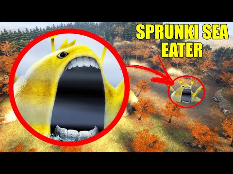 SOBREVIVI ao SPRUNKI SEA EATER (Devorador de Oceanos) como CAÇADORES de MONSTROS - GARRY'S MOD