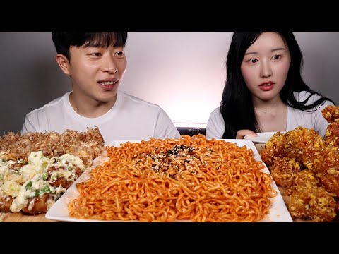 살빼조,,,,,,,,,,,,,★ 불닭 타코야끼 교촌옥수수치킨 먹방 l 먹방초대 EP.03
