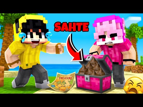 Minecraft'ta SALAK KARDEŞİMİ SAHTE HAZİNE HARİTASI İLE TROLLEDİM!
