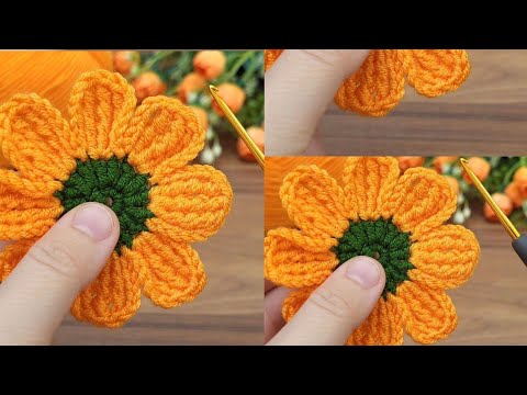 Crochet flower ~♡ motif #crochet #knitting #diy