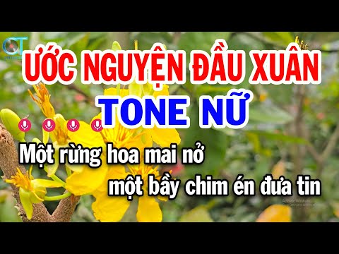 Karaoke Ước Nguyện Đầu Xuân Tone Nữ ( Gm ) Nhạc Xuân Mới | Karaoke Tuấn Kiệt