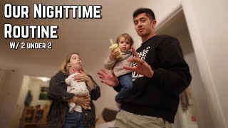 Our NIGHTTIME ROUTINE with 2 under 2! | how we split the work