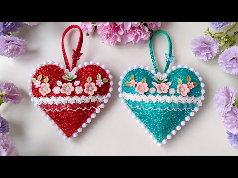 💞 Valentine's Day Craft Idea | How to make foamiran Heart | Valentines DIY & Decor