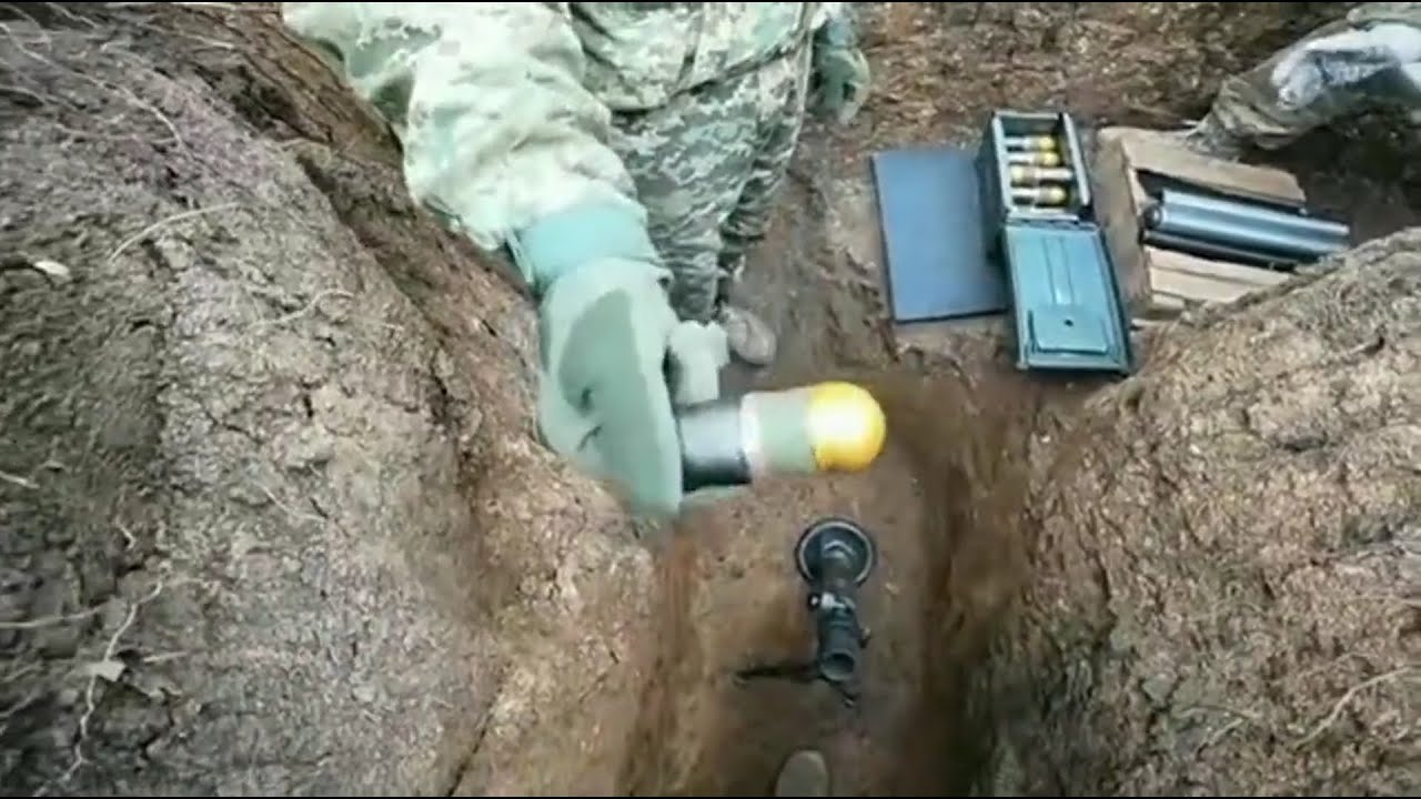 Soldiers Fire 40mm HEDP Grenades With Mortar
