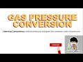Pressure Unit Conversions and Concepts