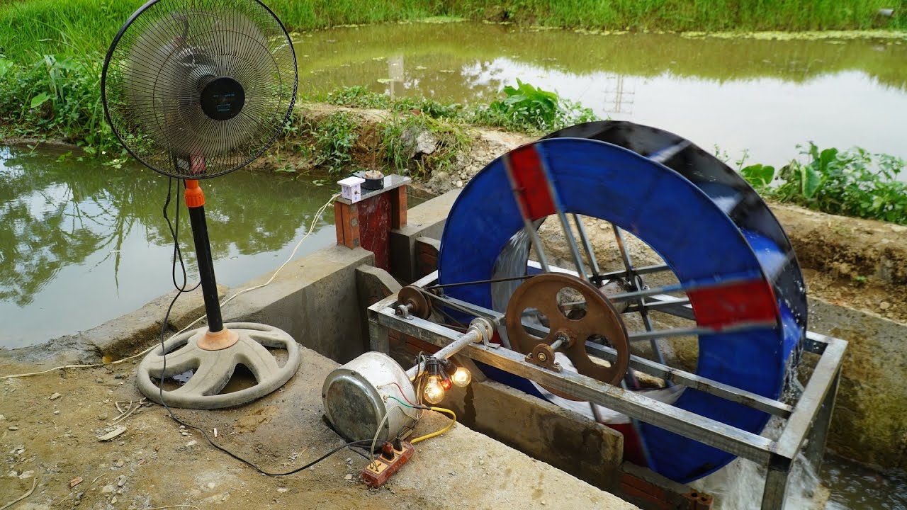 Construction Of Hydroelectric Wheels From Drums