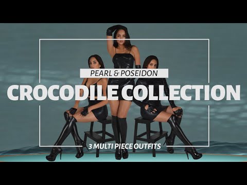 Pearl & Poseidon Intimates Crocodile capsule collection worn over Ailuros pantyhose