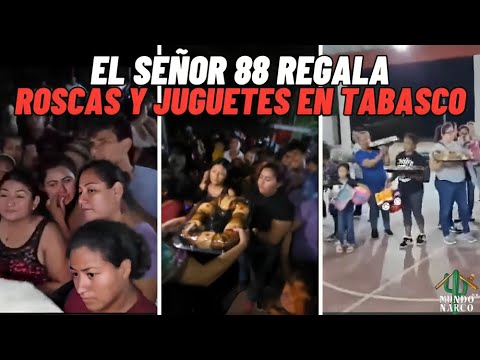 "¡Ël Señфr 88 del ĊJNG Regala Roscas y Juguetes en Tabasco!