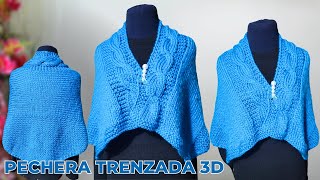 Cuello Pechera a Dos Agujas con Trenzado 3D – Ropas Tejidas a Dos Agujas y CROCHET FÁCILES DE TEJER