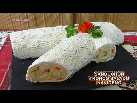 SANDUCHÓN NAVIDEÑO VERSIÓN SALADA DE TRONCO DE NAVIDEÑO DELICIOSO Y FÁCIL para no dejar de hacer