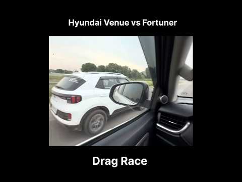 Hyundai Venue vs Fortuner Race #toyota #hyundai #cars #fortuner