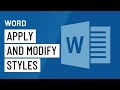 Applying and Modifying Styles in Word 2019