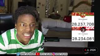 IShowSpeed reacts to Cristiano Ronaldo passing Subscribers in one day!