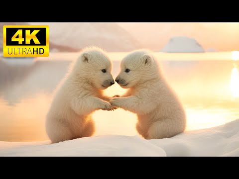 Baby Animals 4K (60FPS) - Lovely Wild Cute Animals With Relaxing Music (Colorfully Dynamic)