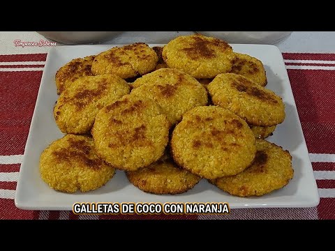 GALLETAS DE COCO CON NARANJA HECHAS EN LA HORNILLA Y SIN HARINA DELICIOSAS MEJOR IMPOSIBLE