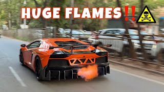 LOUDEST LAMBORGHINI AVENTADOR IN INDIA | MANSORY | CRAZY FLAMES & ACCELERATIONS !!