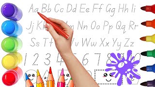 Alphabet, ABC song, ABCD, A to Z, Kids rhymes, collection for writing along dotted lines for toddler
