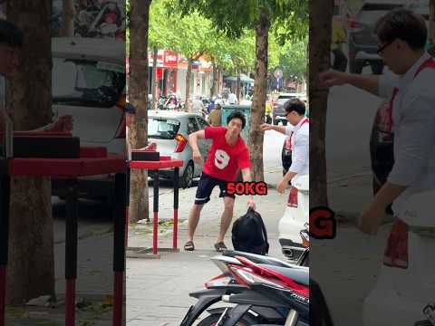 Học sinh Cấp 2 🤫 , trò đùa balo 🧳 50kg! #sonhanma #calisthenics #gym #publicreactin #reaction #fyp