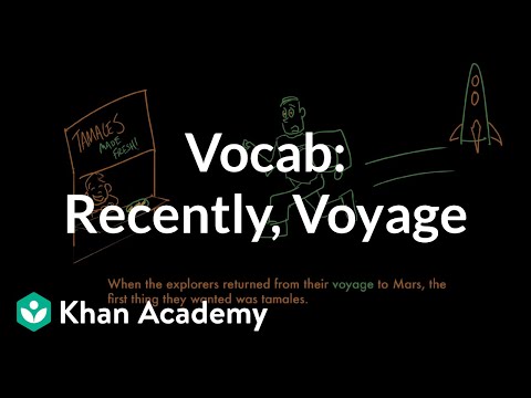 Recently, Voyage | Vocabulary | Khan Academy