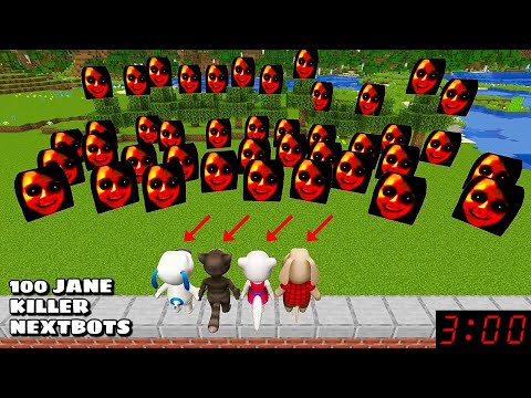 100 JANE THE KILLER NEXTBOTS ARE CHASING US in Minecraft - Minecraft Horror Gameplay - Coffin Meme 😨