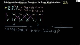 Finding Solution Using Method of Cross Multiplication