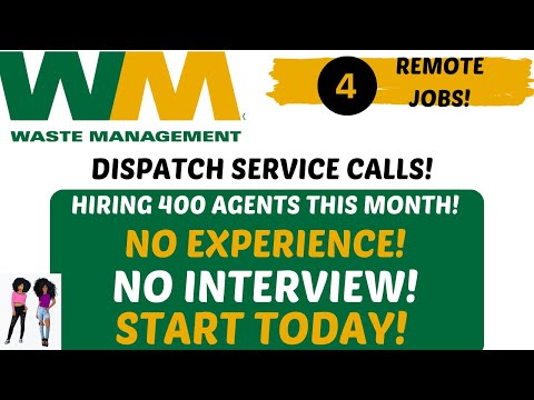 Waste Management Hiring! Dispatch Service Calls Hiring 400 Agents This Month No Interview Remote Job