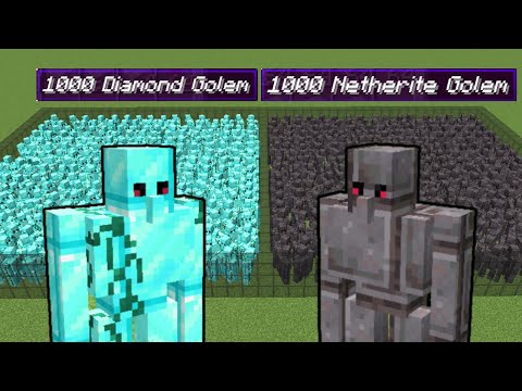 1000 diamond golems vs 1000 netherite golems | Minecraft Mob Battle