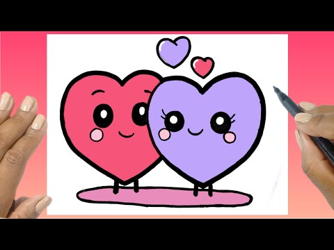 COMO DESENHAR CORAÇÕES CUTE KAWAII FÁCIL PASSO A PASSO