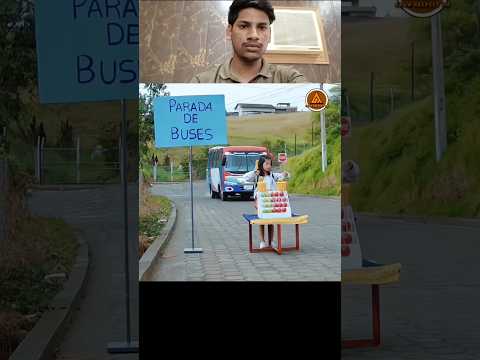A little girl applies color on apples and sells them to people in a bus | RESPECT 💯 | #shorts