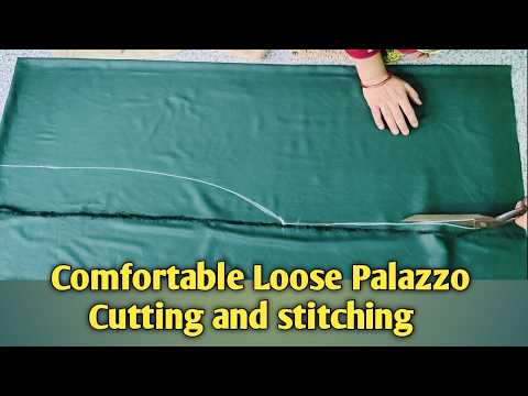 Vary easy loose palazzo cutting and stitching / palazzo pants cutting and stitching  #plazo #sewing
