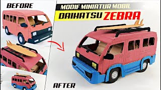 MODIF MINIATUR MOBIL DAIHATSU ZEBRA DARI KARDUS | MODIFIKASI MINUATUR KARDUS