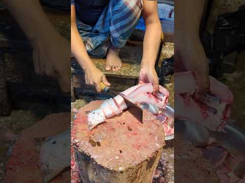 Fast Silver Carp Fish Cutting Skills In Bangladesh Fish Market By Expert Cutter #shorts