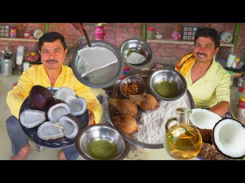 100% pure nariyal तेल निकालिये बिना मशीन coconut oil making at home नारियल का तेल ऐसे बनाया जाता है