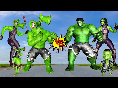 FAMILY HULK VS FAMILY SIREN HEAD HULK - In real life