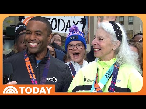 YouTube video thumbnail: NYC Marathon Runners Celebrate Milestones on Today Plaza