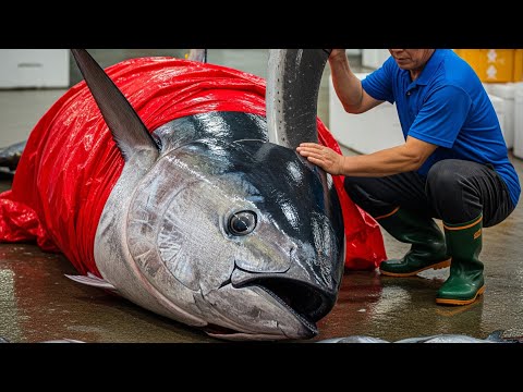 Only Pro Master Can Cut 485kg Bluefin Tuna Like This  #SushiChef #BluefinTuna #TunaArt #SeafoodMagic