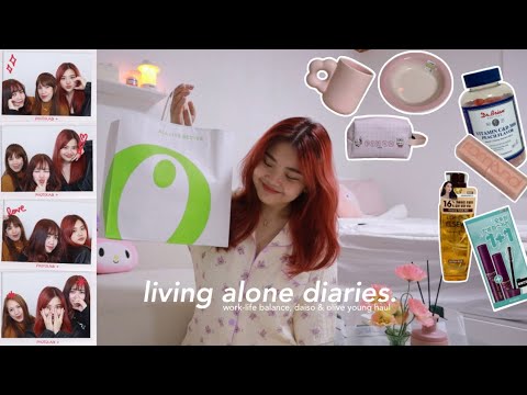 vlog ♡ work-life balance 💌 night out, korean daiso & olive young haul, GRWM 🎀🫧